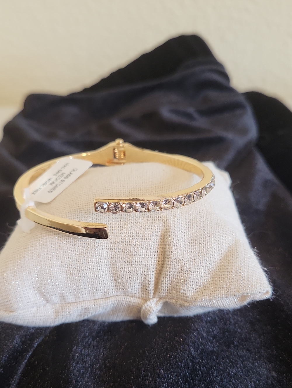 Piper K Gold Tone Crystal Accented Wavy Bracelet